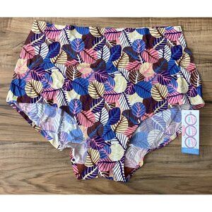 NWT Cheek Boss  Blue Brown Purple Floral Tagless Boyshorts  Size: XL